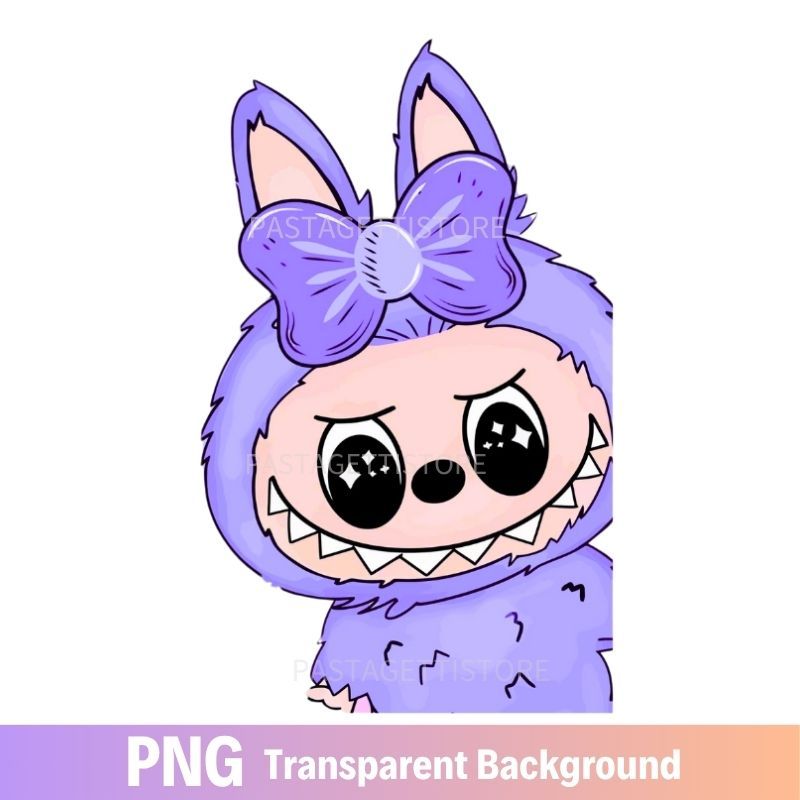 Labubu PNG image Clipart Purple