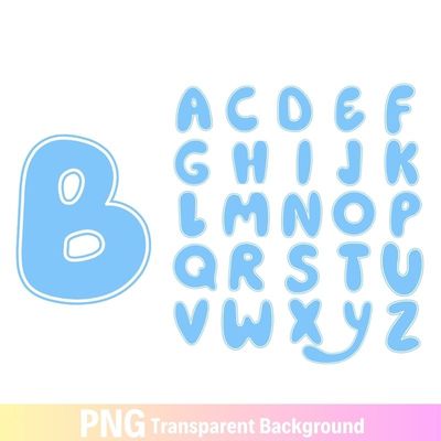 Bluey Font Alphabet PNG image