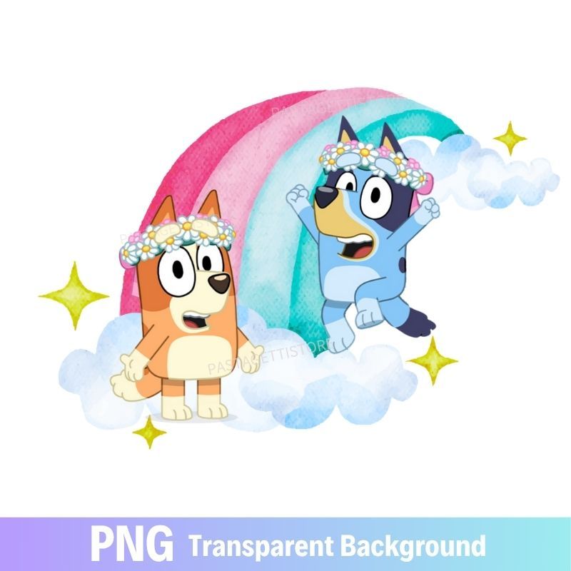Bluey Bingo PNG Rainbow Image