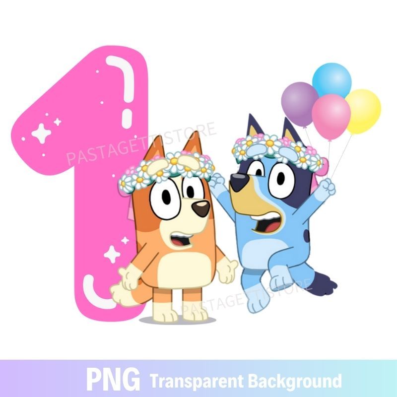 Bluey Bingo Girl Birthday PNG image 1st One