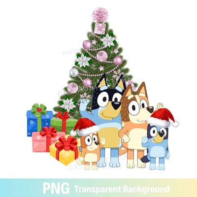 Bluey Family Christmas PNG image Clipart