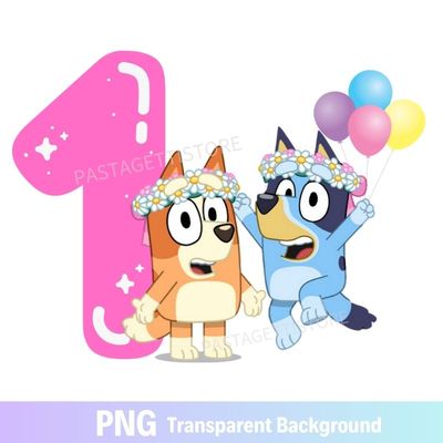 Bluey Bingo Girl Birthday PNG image 1st One
