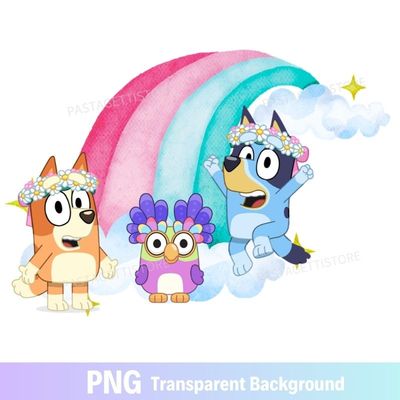 Bluey Bingo PNG Rainbow Image