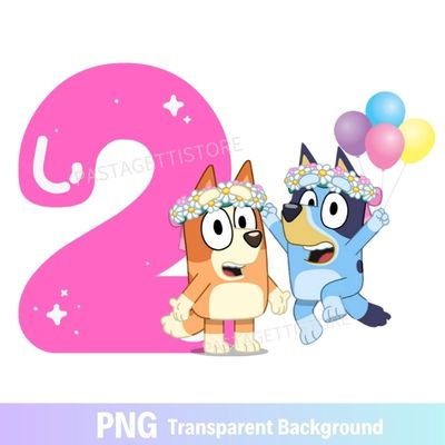 Bluey Bingo Girl Birthday PNG image 2nd Two