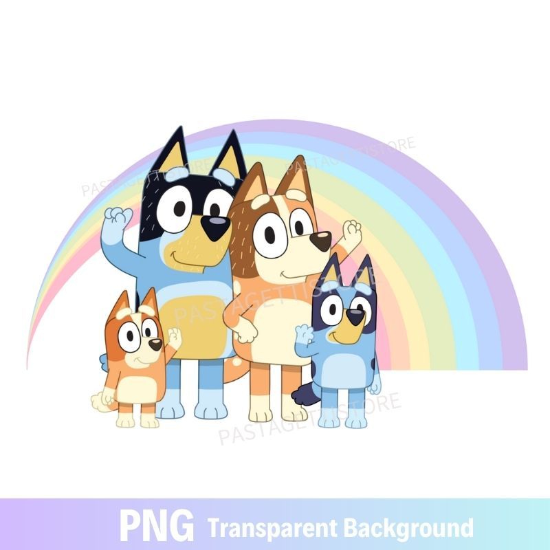 Bluey Bingo Family PNG Transparent