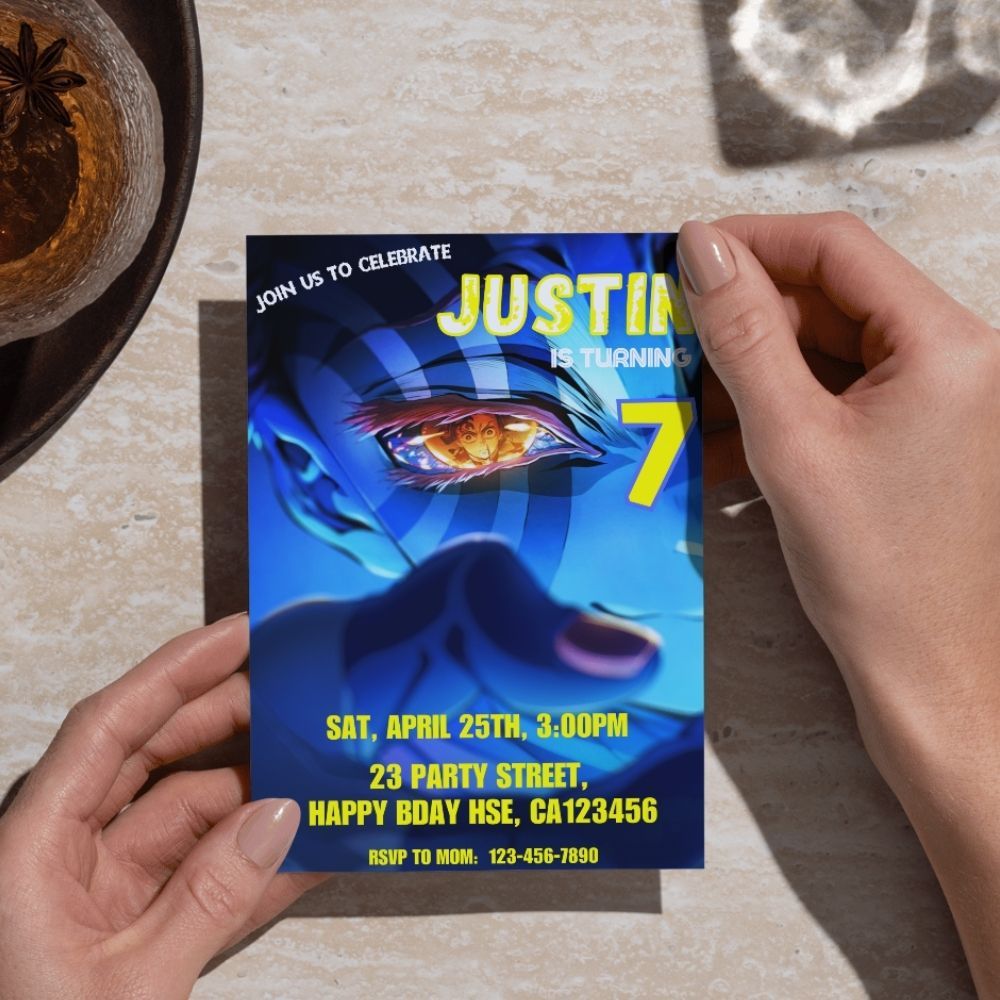 Demon Slayer Birthday Invitation Template