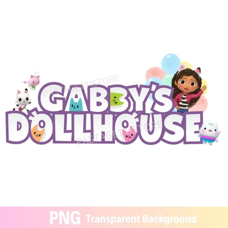 Gabby's Dollhouse Logo PNG Clipart Image