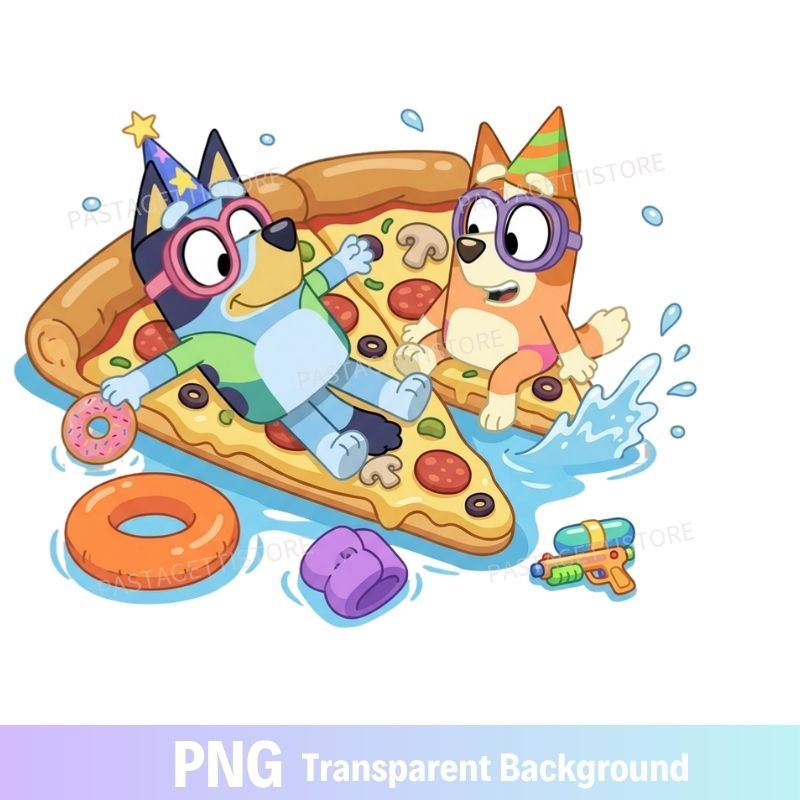 Bluey Bingo Pool Party PNG Image Clipart