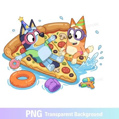 Bluey Bingo Pool Party PNG Image Clipart