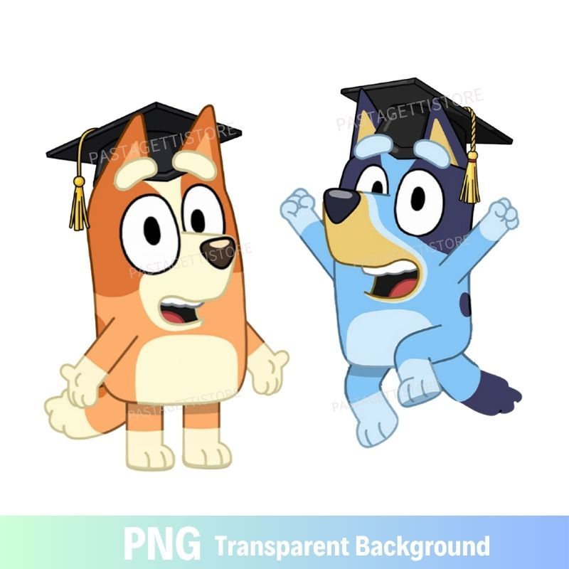 Bluey Bingo Graduation PNG Image
