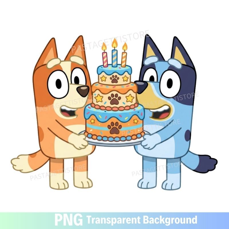 Bluey Bingo Birthday PNG image Clipart