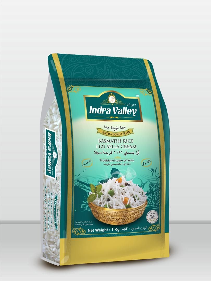 Indra Valley 1121 Sella Cream Basmati Rice 1kg