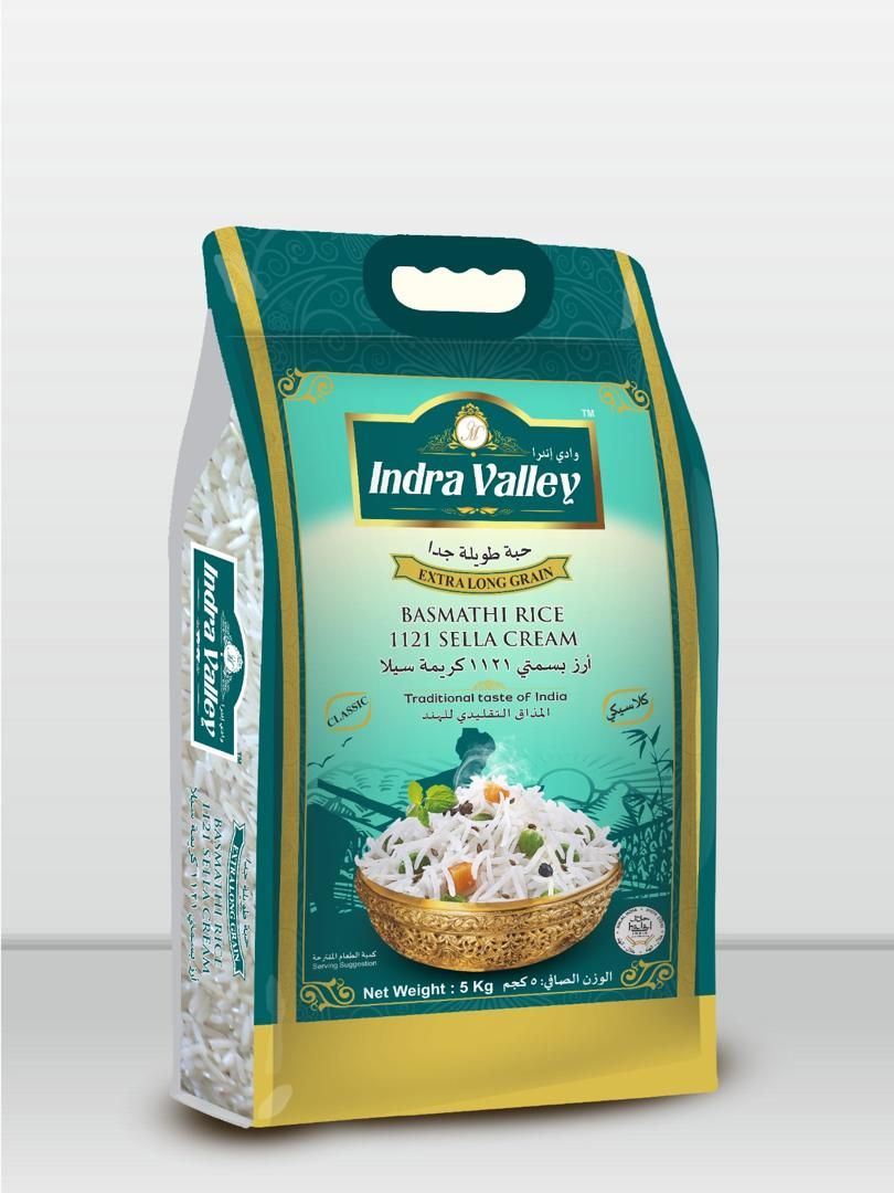 Indra Valley 1121 Sella Cream Basmati Rice 5kg