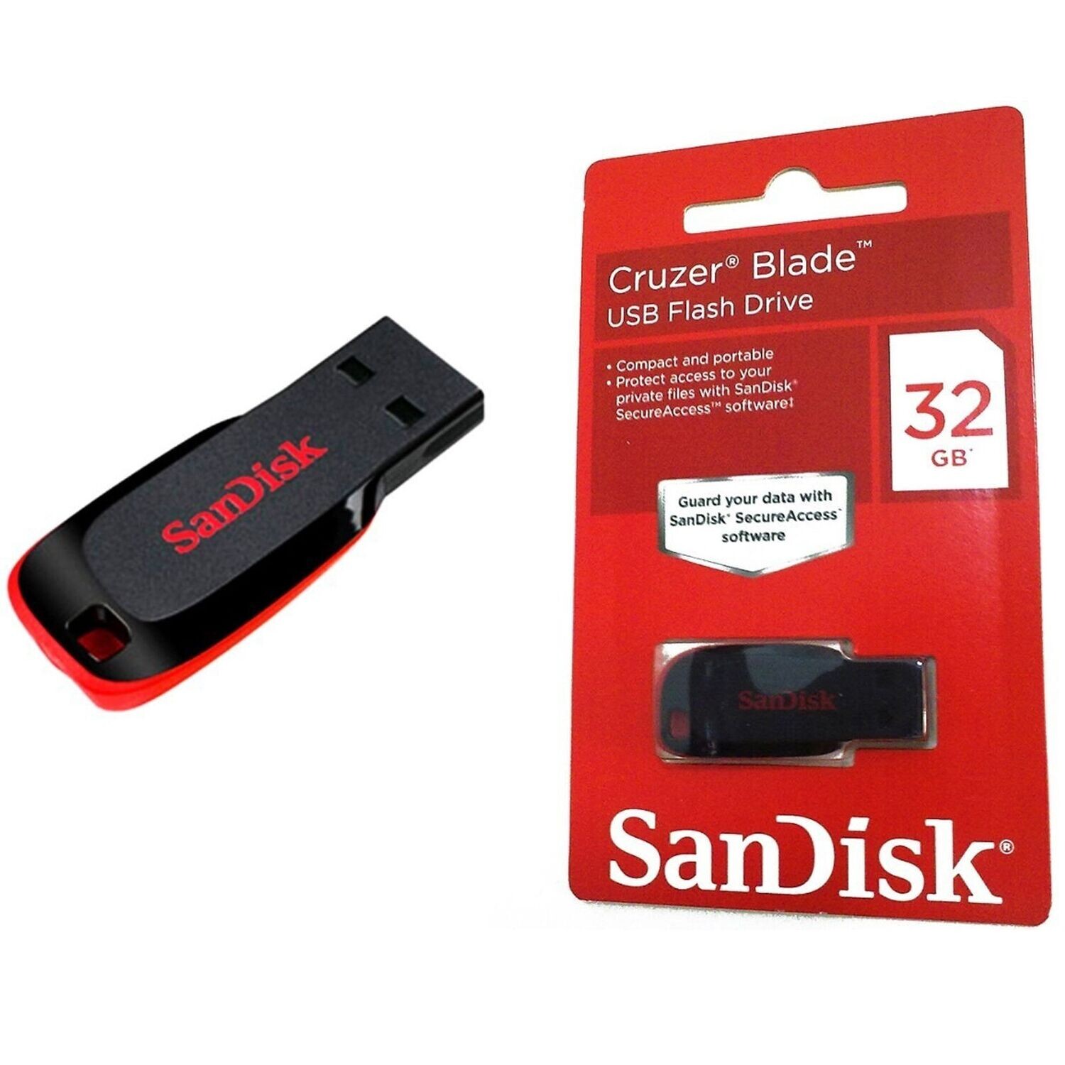 SanDisk Cruzer Blade USB 2,0 Flash Drive---32 GB