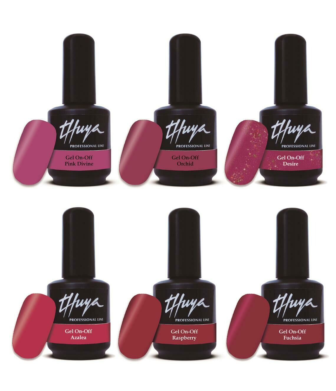 Gel On Off  Thuya Collezione - 004 Shades of Hot Pink, Colore: Cofanetto (6pz)