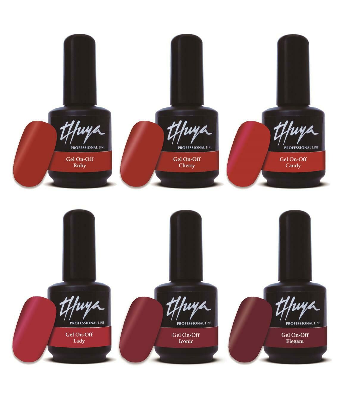 Gel On Off  Thuya Collezione - 006 Shades of Red (medium), Colore: Cofanetto (6pz)
