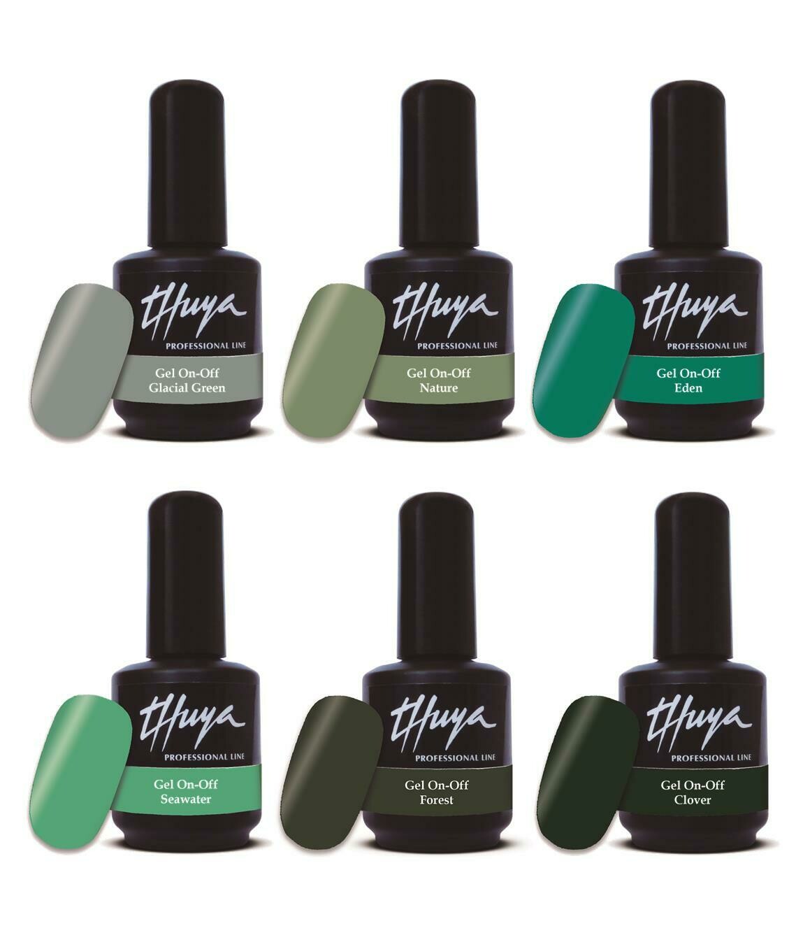 Gel On Off  Thuya Collezione - 008 Shades of Green, Colore: Cofanetto (6pz)