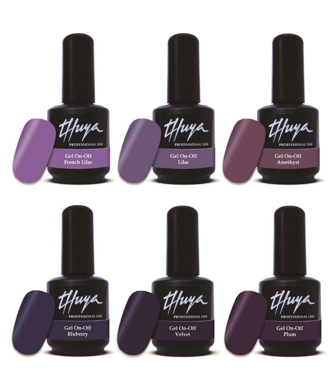 Gel On Off  Thuya Collezione - 011 Shades of Purple Lilac, Colore: Cofanetto (6pz)
