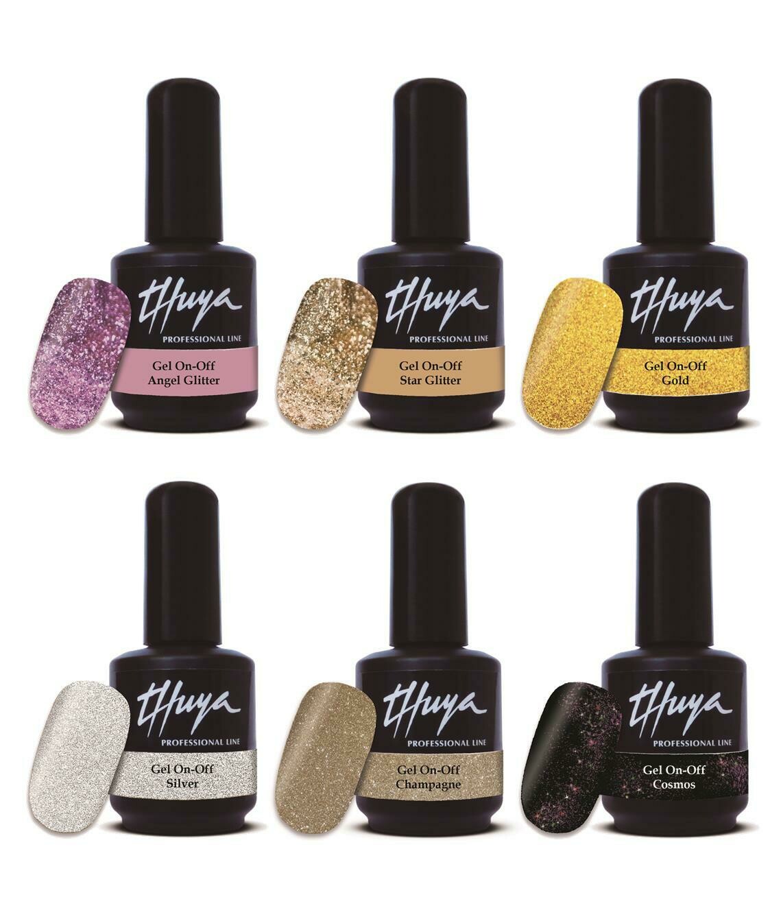 Gel On Off  Thuya Collezione - 019 Shades of Glitter, Colore: Cofanetto (6pz)