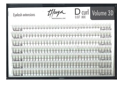 Extension ciglia SILK 3D - Mix D 0,07