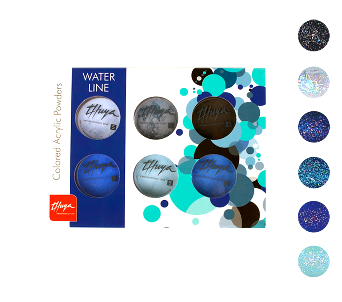 Polvere acrilica colorata - Water line Thuya (6pz)