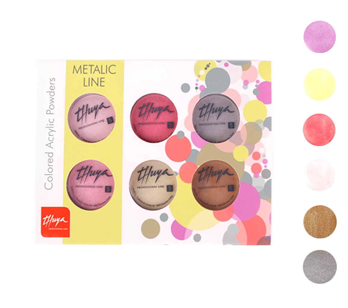 Polvere acrilica colorata - Metalic line Thuya (6pz)