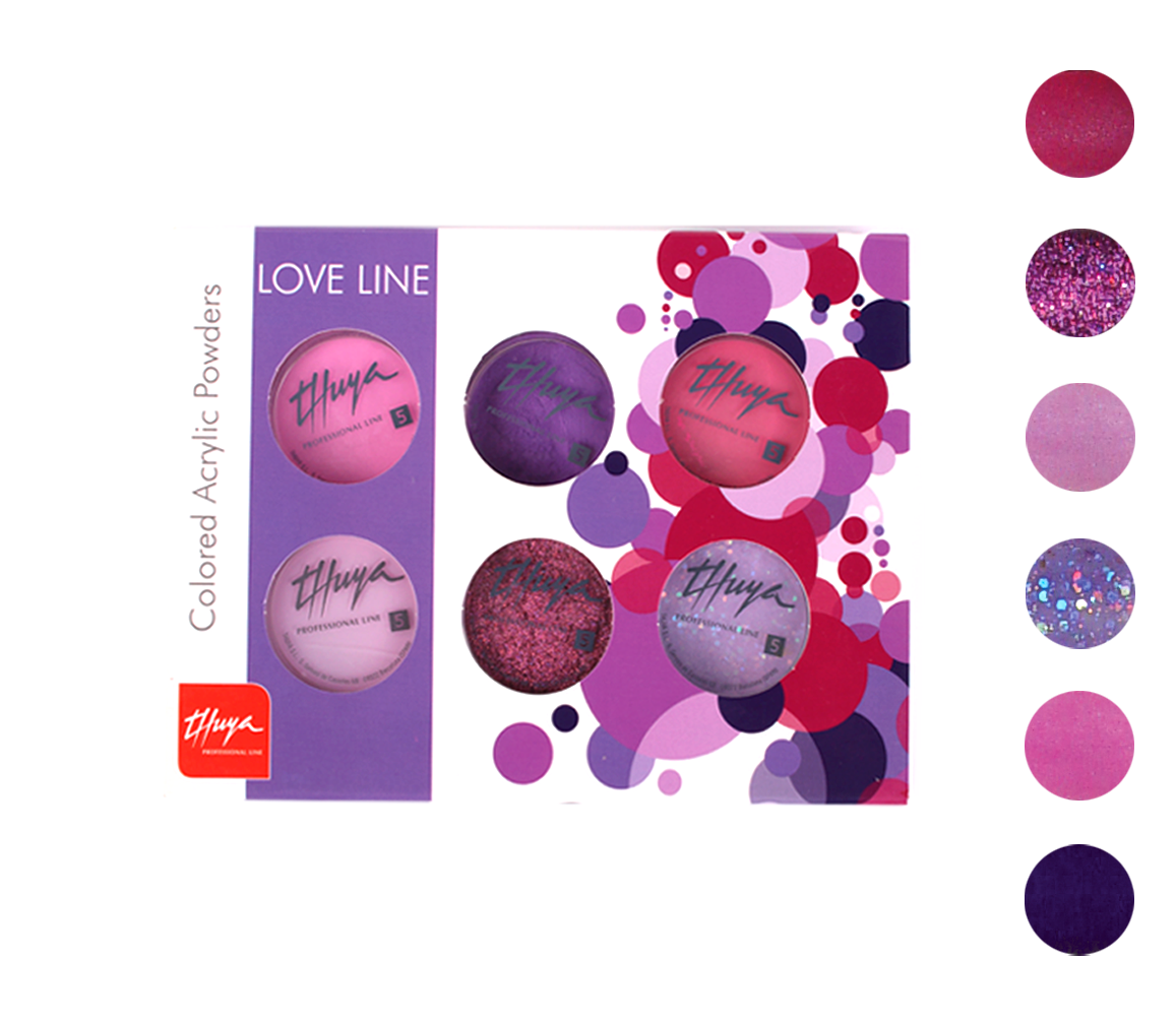 Polvere acrilica colorata - Love line Thuya (6pz)