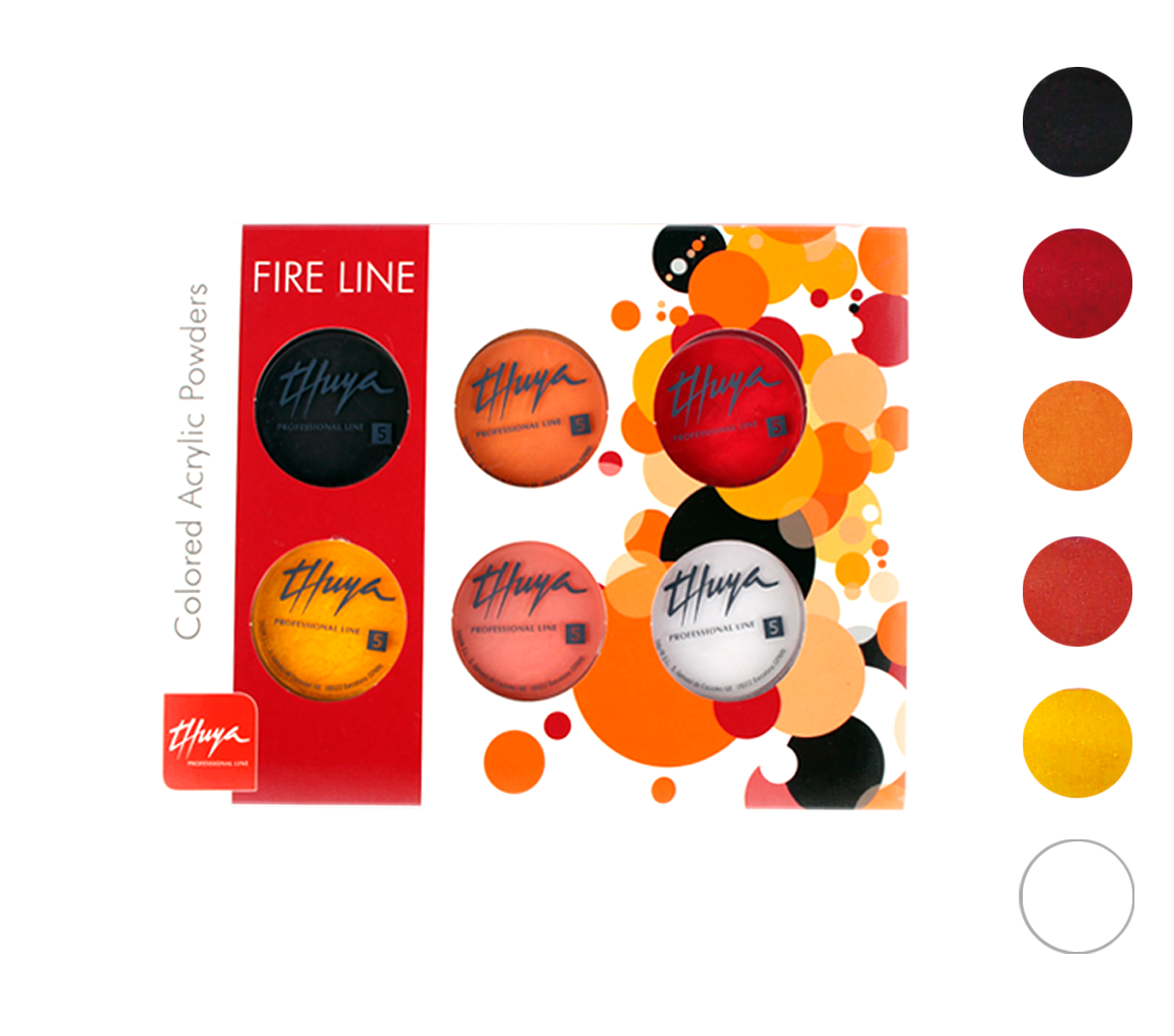 Polvere acrilica colorata - Fire line Thuya (6pz)