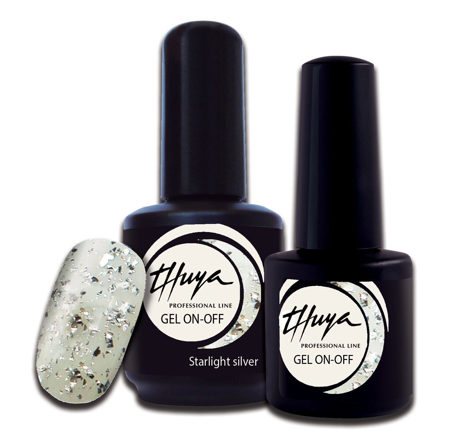 Smalto semipermanente Thuya - Gel ON OFF - 068 - Starlight silver, Formato: 7 ml