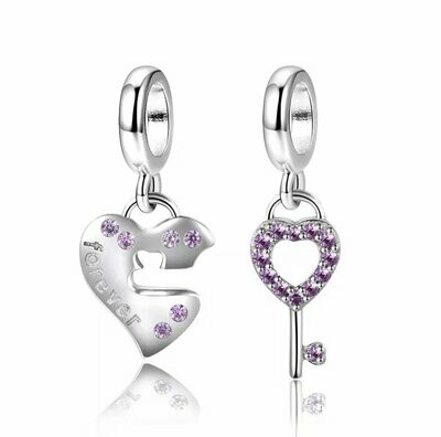 Wunderschöne Forever Love Anhänger Herz + Schlüssel 925S Wunderschöne Forever Love Anhänger Herz + Schlüssel 925S