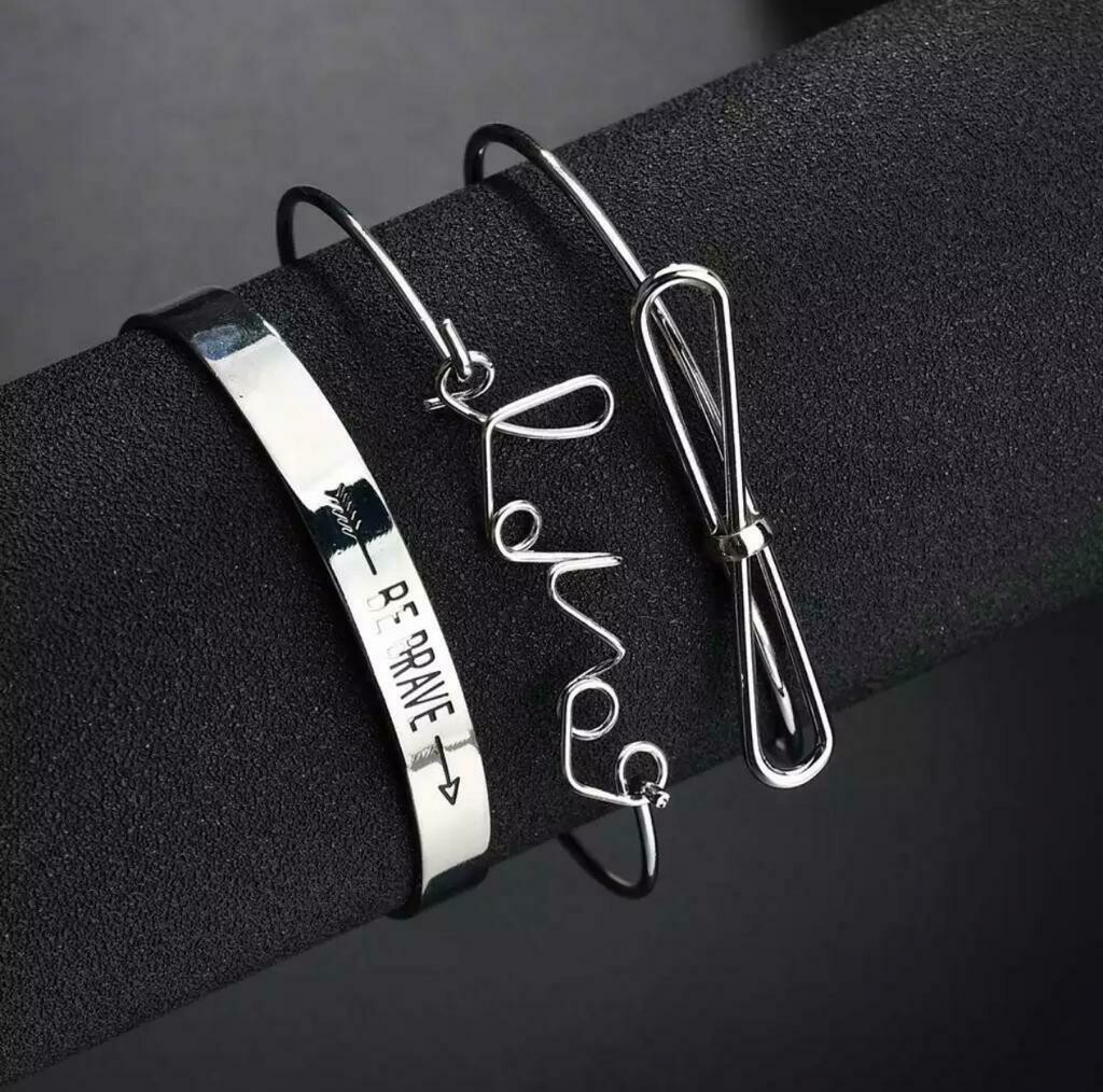 Armbänder 3er Set silber