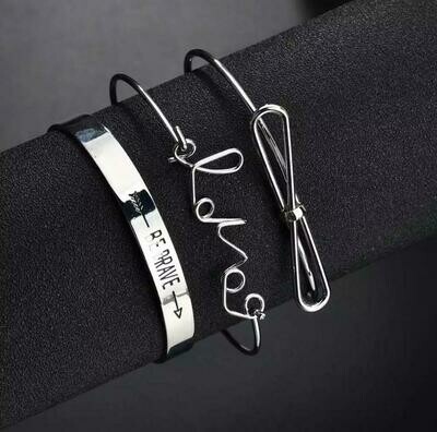 Armbänder 3er Set silber
