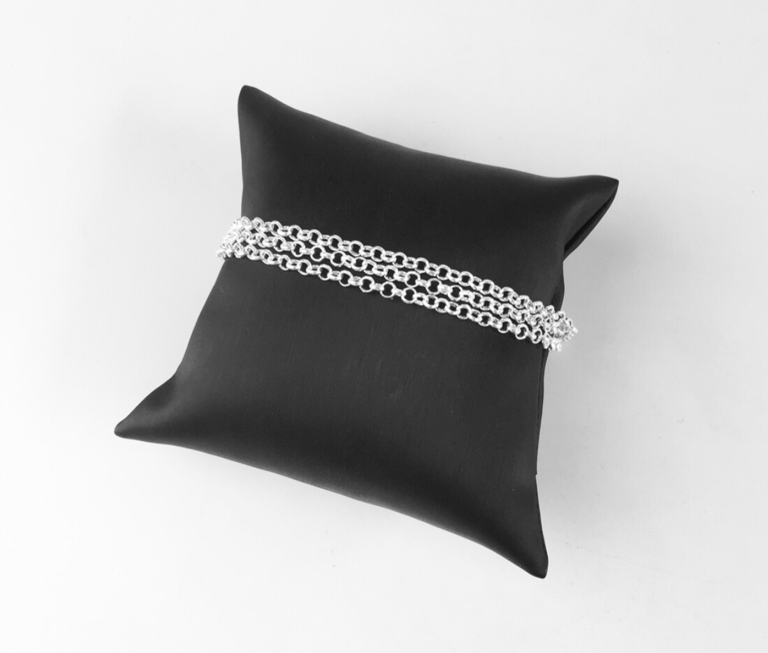 Kette 70 cm in 925 /740k Roségold/ 750K Gelbgold, Farbe: Silber 45cm