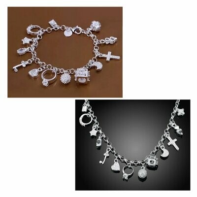 Wunderschönes Bettelarmband oder Kette, 925 S Wunderschönes Bettelarmband oder Kette, 925 S