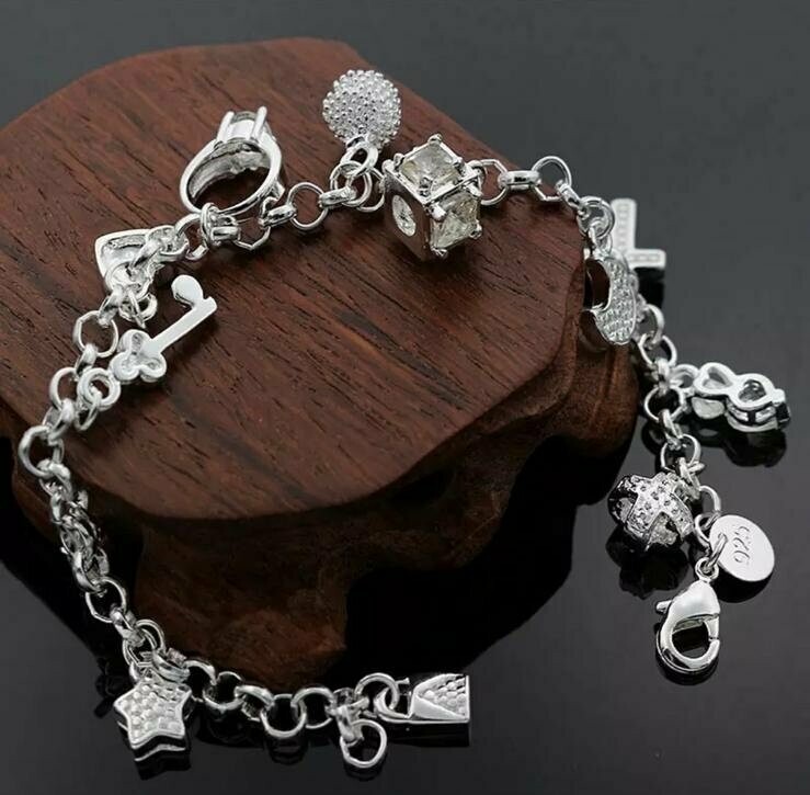 Wunderschönes  Bettelarmband oder Kette, 925 S, Variante: Armband