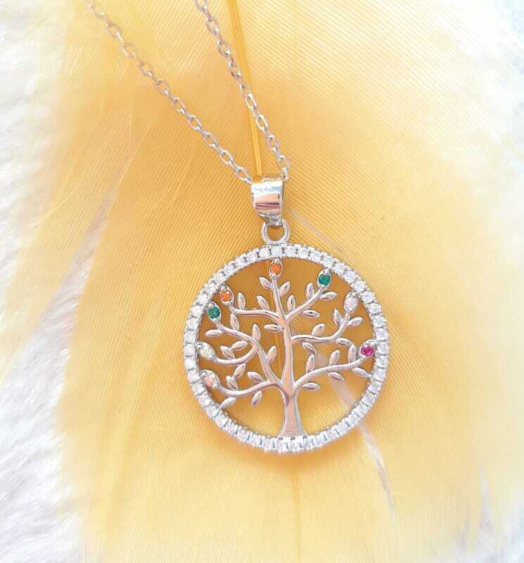 Sehr schöne Baum des Lebens Anhänger + Kette 925S Sehr schöne Baum des Lebens Anhänger + Kette 925S
