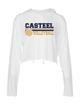 Casteel Volleyball BELLA+CANVAS Women's Long Sleeve Cropped Hood