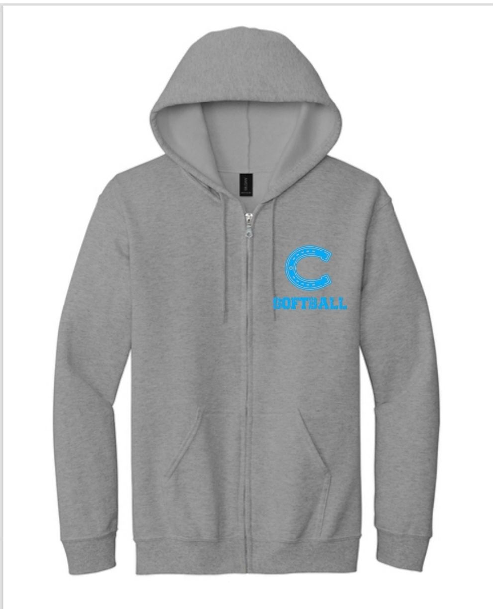 Casteel Softball Adult Heavy Blend Full Zip Hooded Sweatshirt