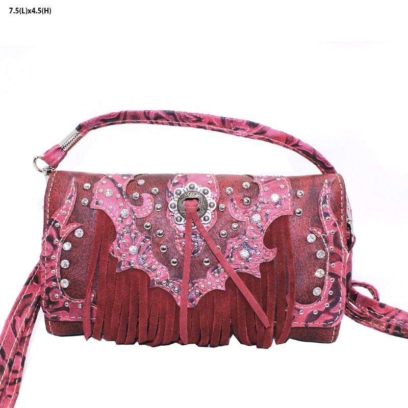 Red &amp; Pink Western Purse