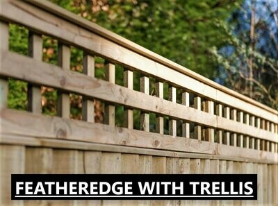 Feather Edge Panels with 1ft Trellis