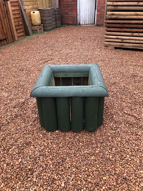 Half Round Log Planter