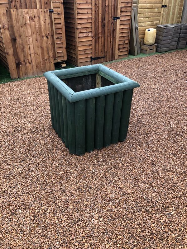 Half Round Log Planter