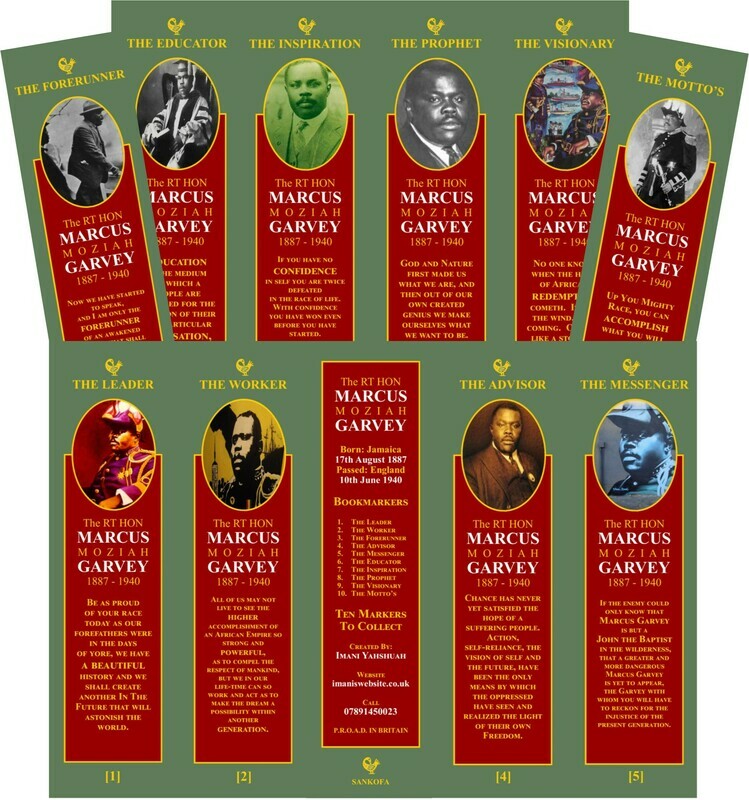 Marcus Garvey Book Markers (Set of 10)