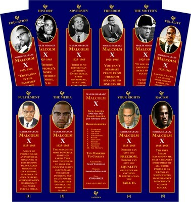 Malcolm X Book Markers (Set of 10 )