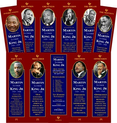 Martin L. King Jnr. Book Markers (Set of 10)
