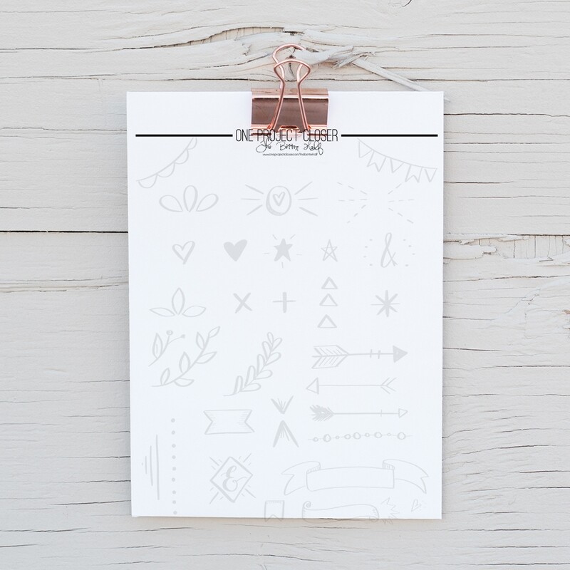 Lettering Practice Sheet- Decorative Elements