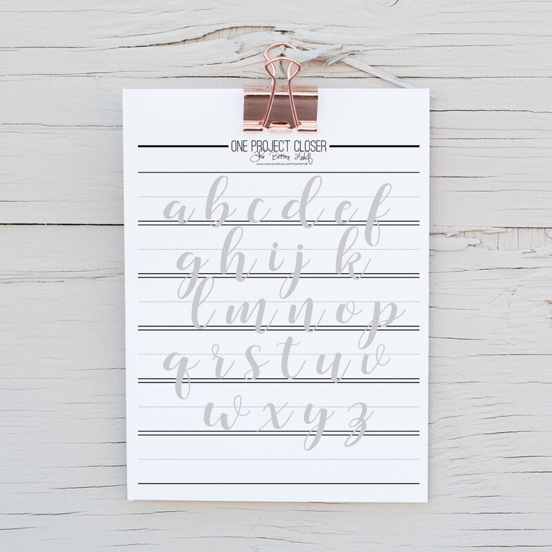 Hand Lettering Practice Sheet - Lower Case