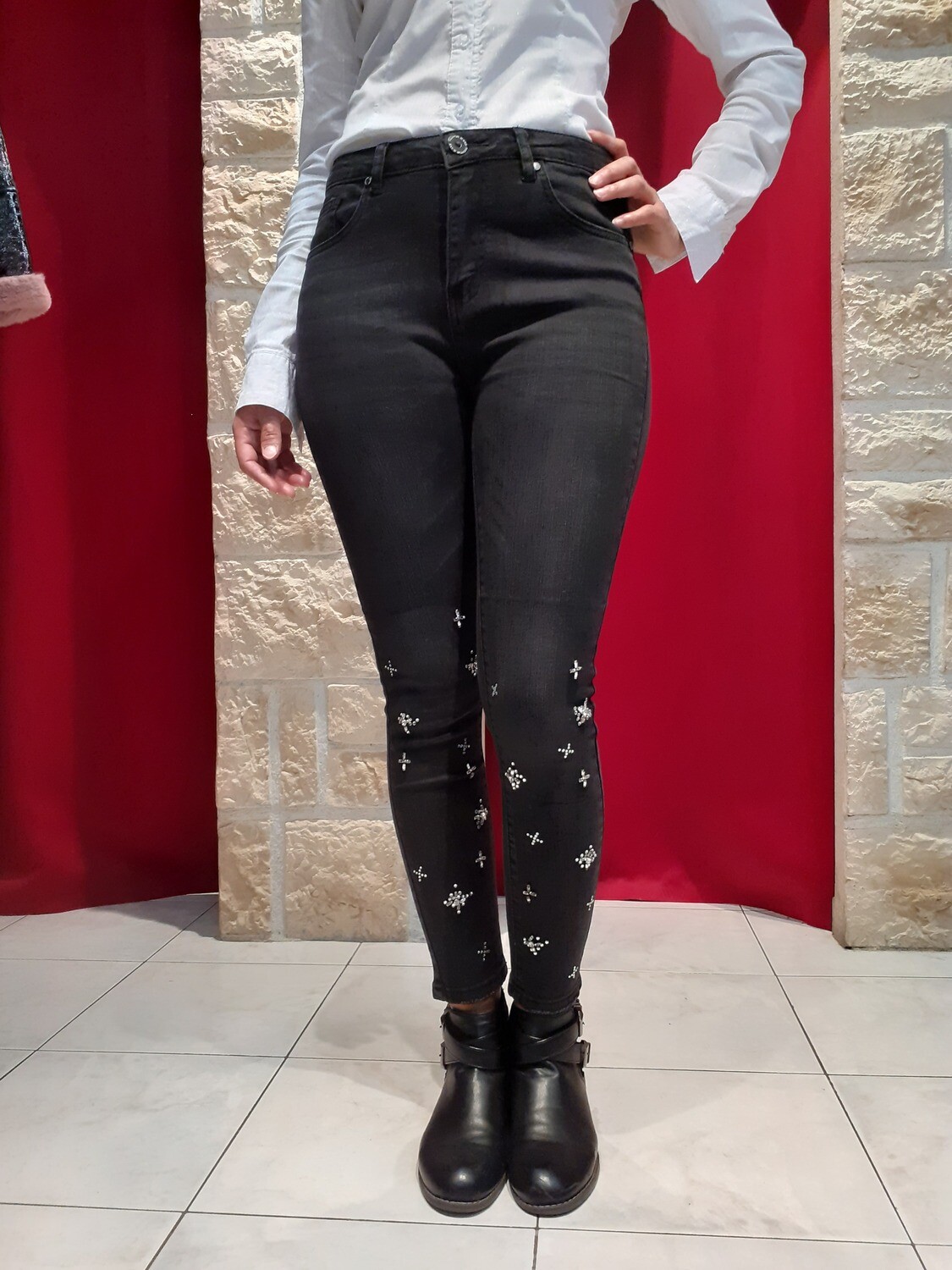 Jean Rock noir strass