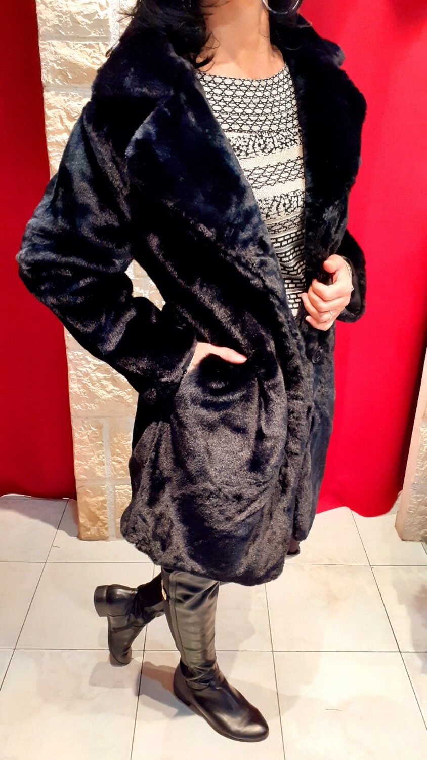 Manteau fourrure noir eco
