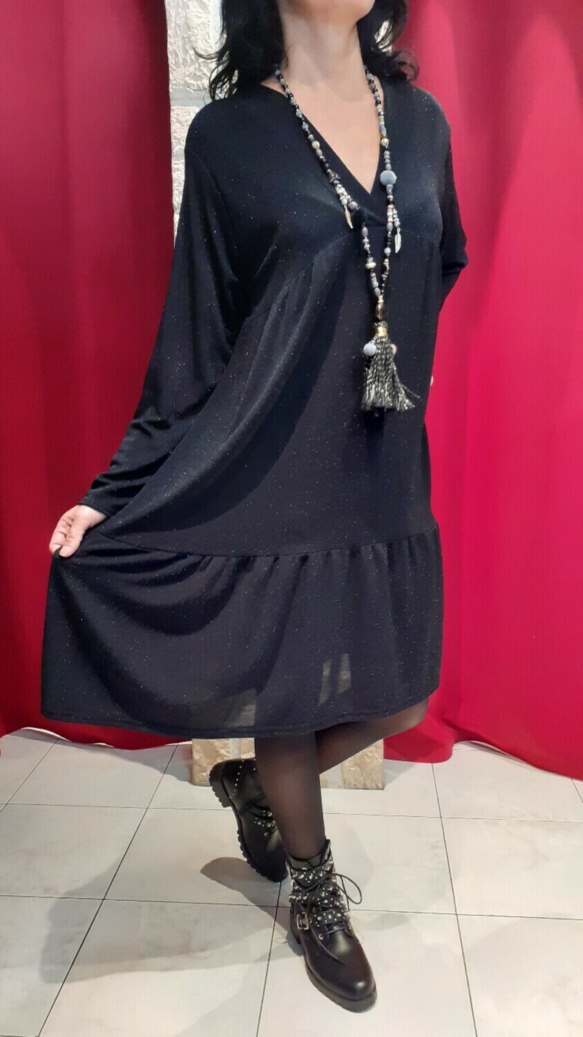 Robe fête lurex noir